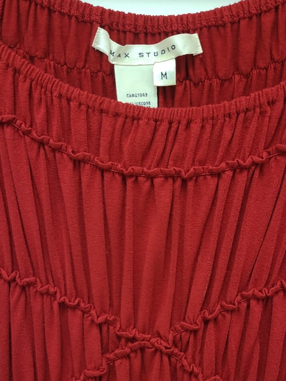 Max Studio Red Off-Shoulder Ruched Tunic Top - Picture 3 of 5